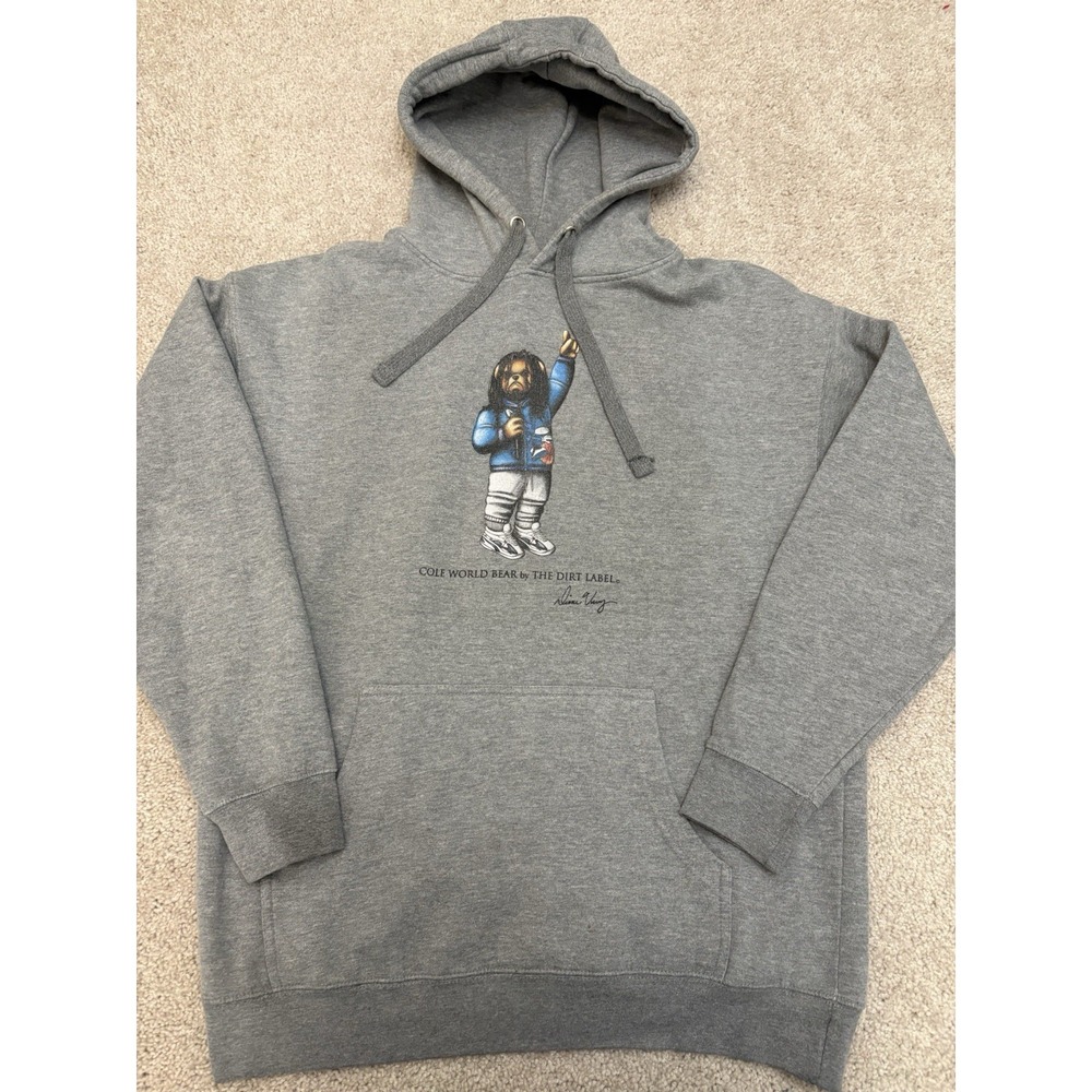 Men's The Tidal Wave Cole World Best Hoodie J Cole Gray Size XL TDL